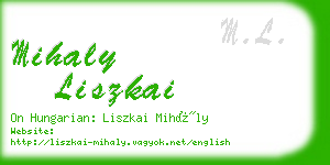 mihaly liszkai business card